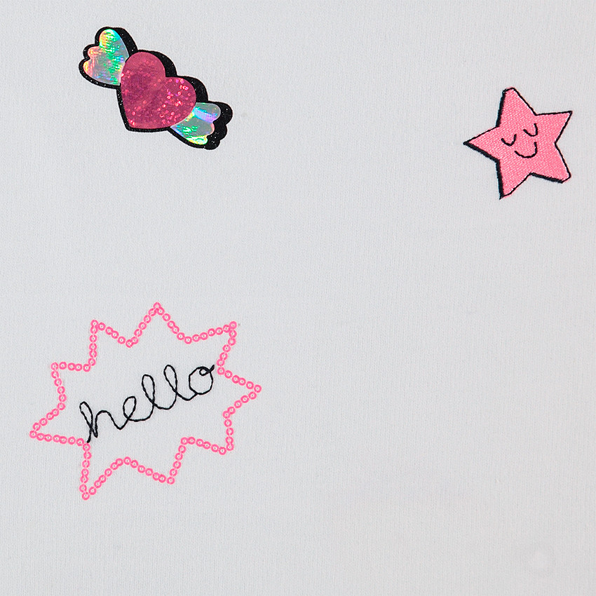 Sweat en molleton avec ruchés sur les manches 