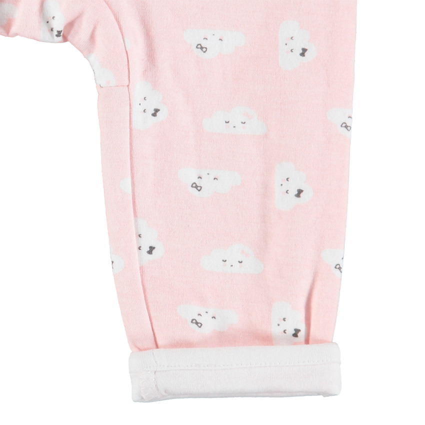 Ensemble avec tunique et pantalon imprimés nuages en coton bio 