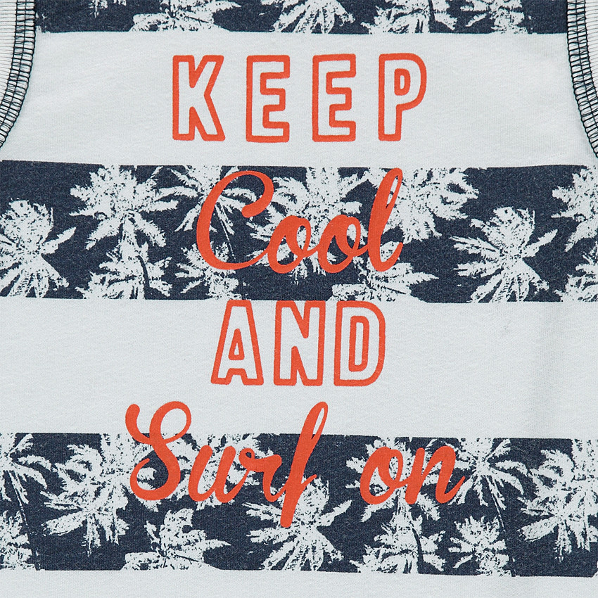 Débardeur avec bandes à palmiers et message printés 