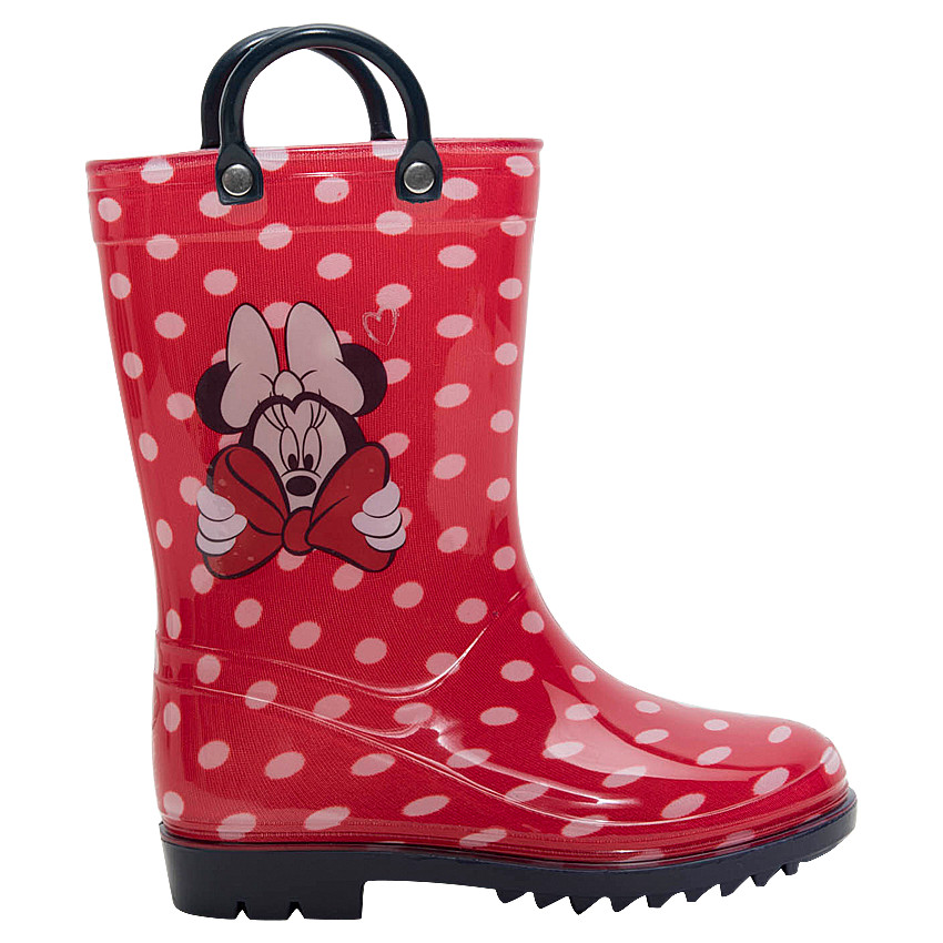 Bottes de pluie en caoutchouc à pois all-over avec print Minnie Disney du 28 au 32 