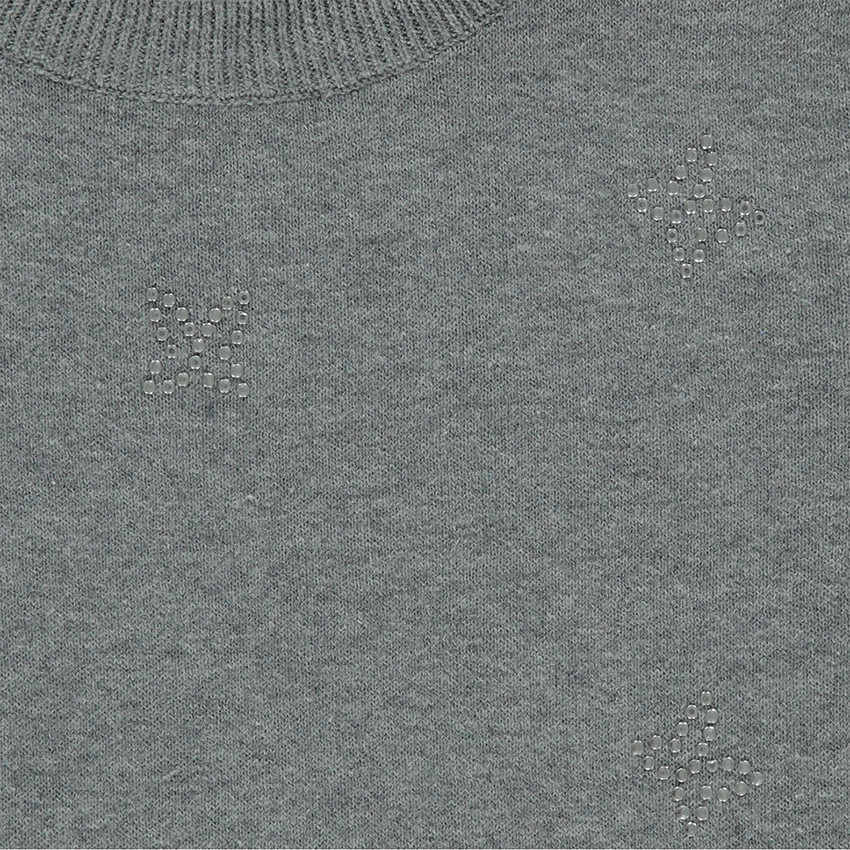 Junior - Pull en tricot fin manches courtes avec papillons all-over 