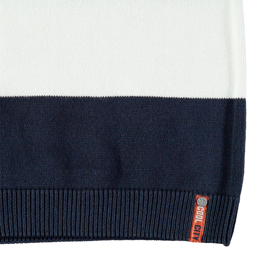 Junior - Pull en tricot à bandes contrastées 