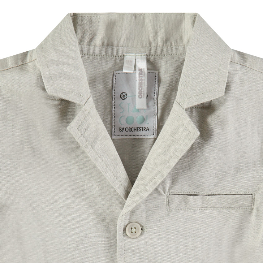 Blazer de cérémonie en coton et lin avec poches 