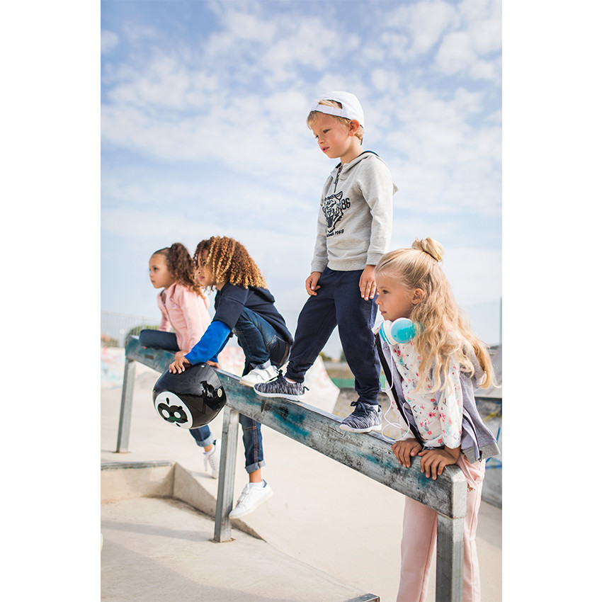 Gilet à capuche en molleton zippé avec print effet crinkle 