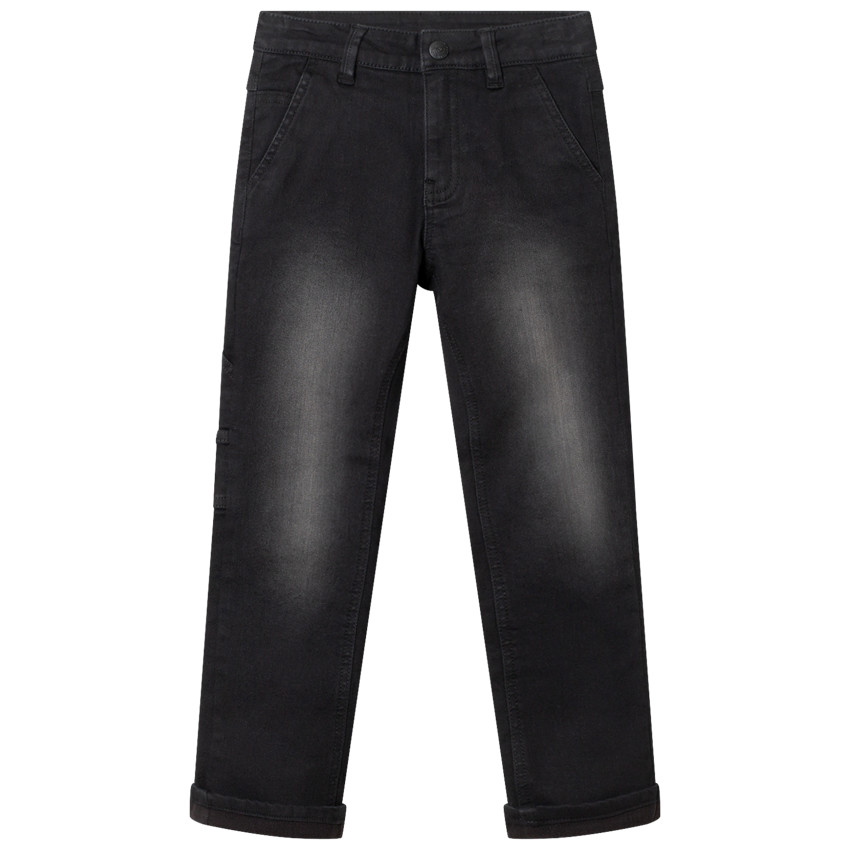 Jeans effet used doublé micropolaire 