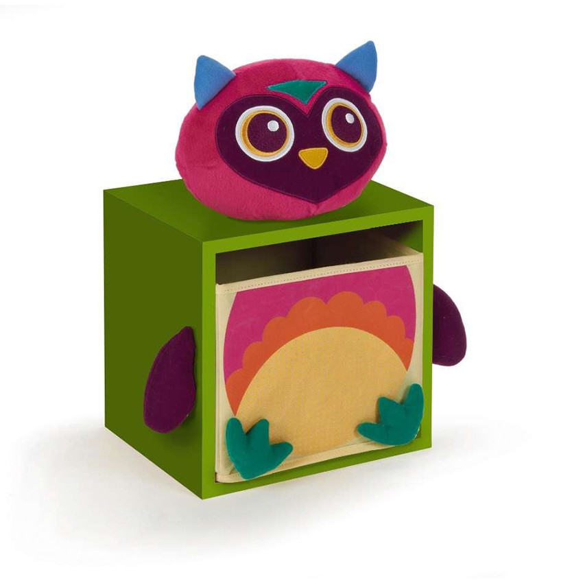 Boîte de rangement en bois Hibou 