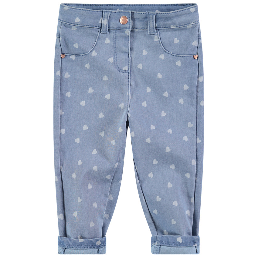 Jegging effet used à coeurs all-over 