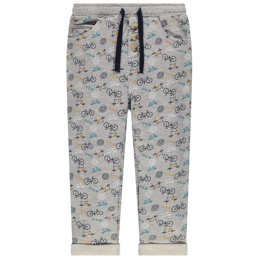 Pantalon de jogging en molleton imprimé vélos all-over  