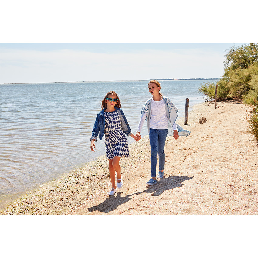 Junior - Cape poncho imprimé ethnique en jacquard feutré 