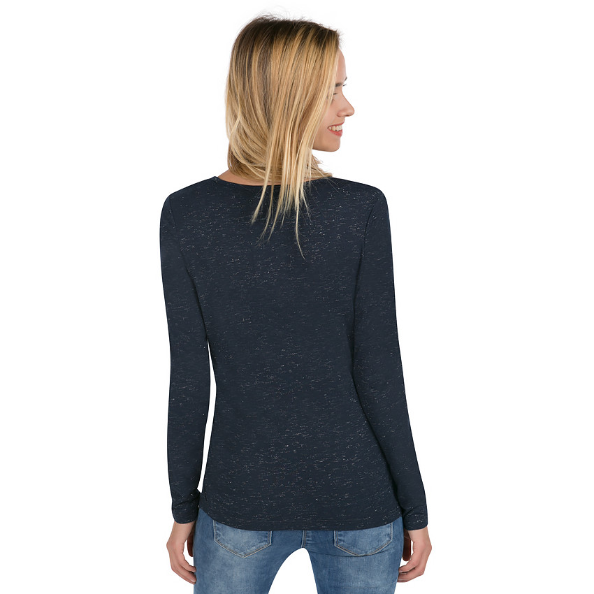 Tee-shirt de grossesse manches longues en jersey et fil argenté 