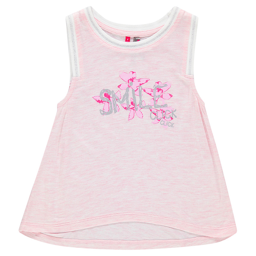 Top sans manches en jersey mélangé et print fantaisie 