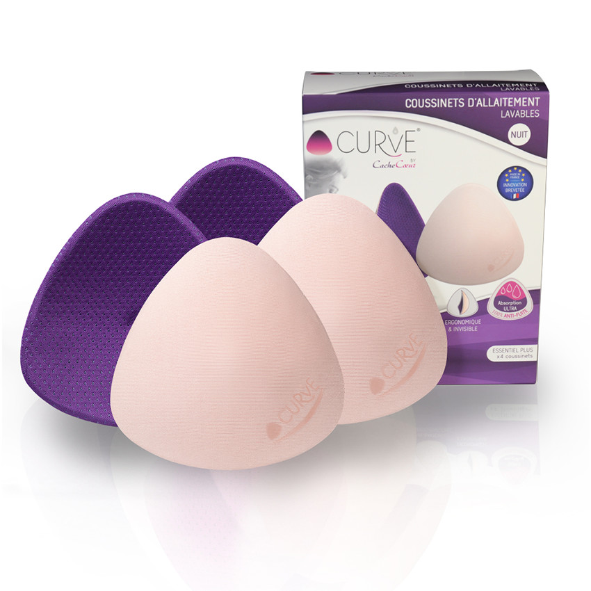 2 paires de coussinets d’allaitement lavables Essentiel plus – Nuit 