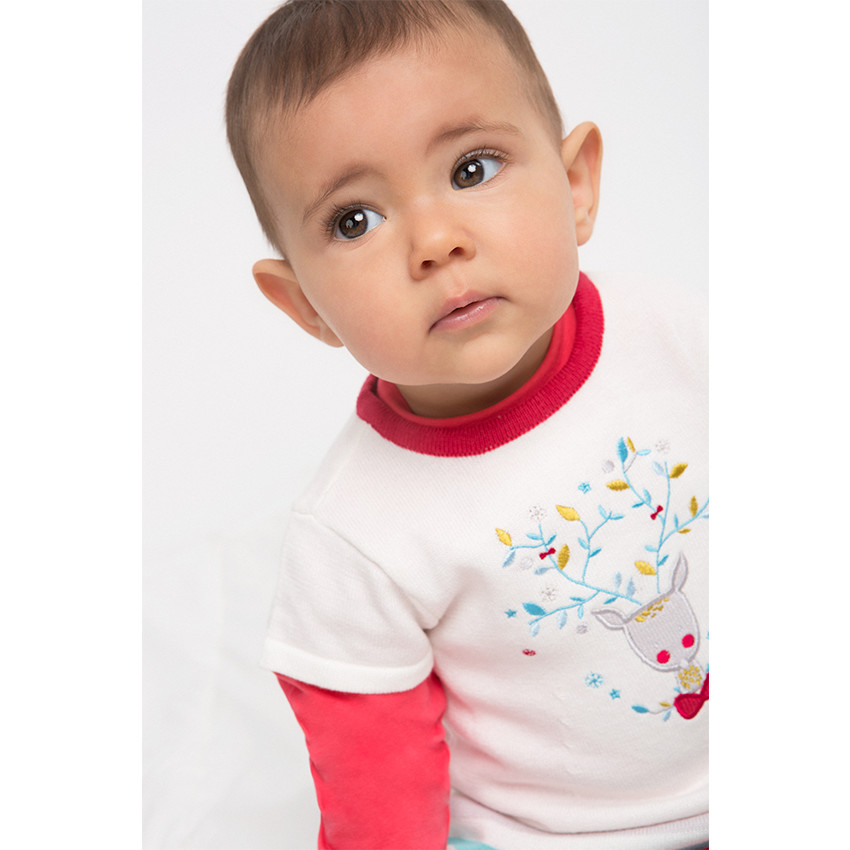 Sous-pull en jersey avec print végéta et ouverture pressionnée dos 