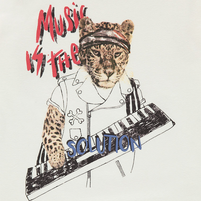 Tee-shirt manches longues en jersey avec print fantaisie 