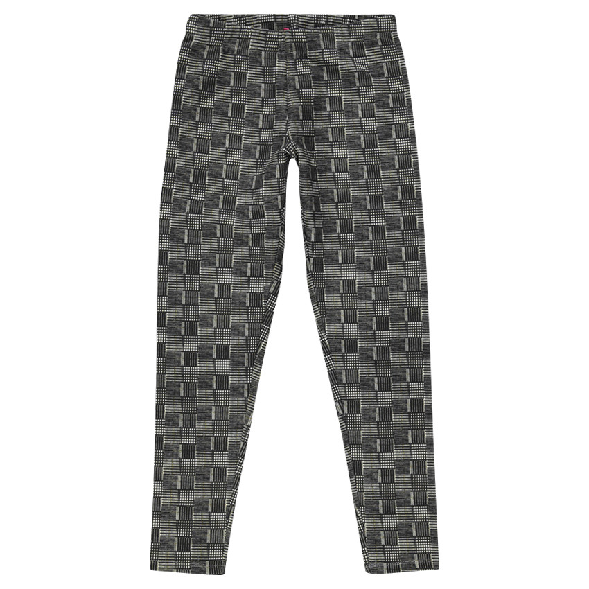 Junior - Jegging en maille milano imprimé carreaux fantaisie 