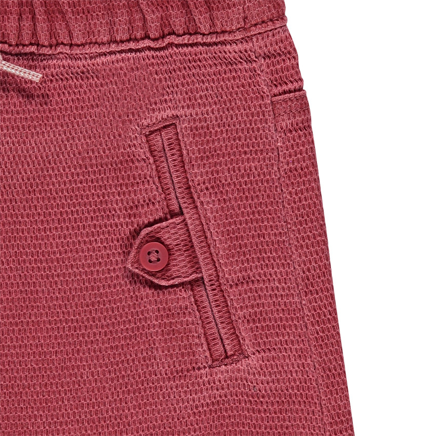 Pantalon en coton fantaisie surteint avec poches passepoilées 