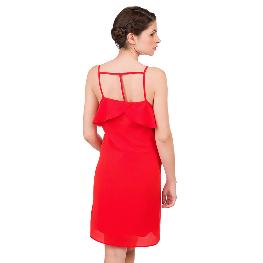 Robe de grossesse volantée avec bretelles fantaisie 