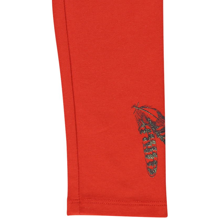 Junior - Legging long rouge printé 