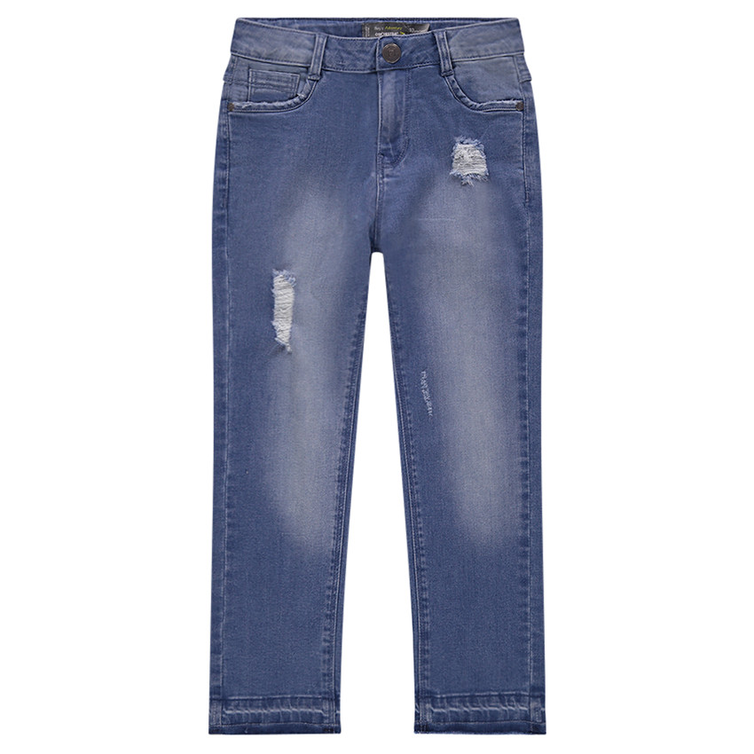 Junior - Jeans effet used avec déchirures sur les jambes 