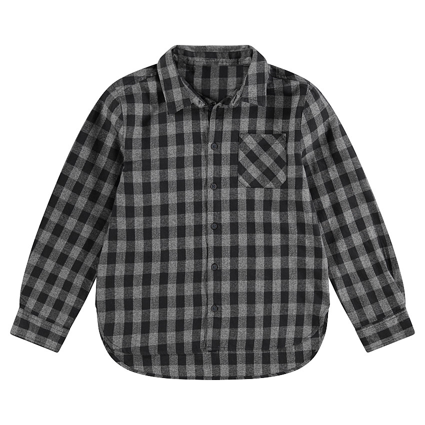 Junior - Chemise manches longues à carreaux all-over 