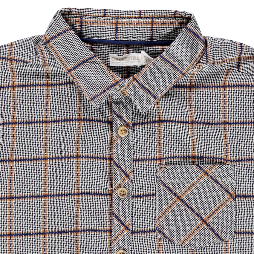 Chemise manches longues à carreaux en jacquard 