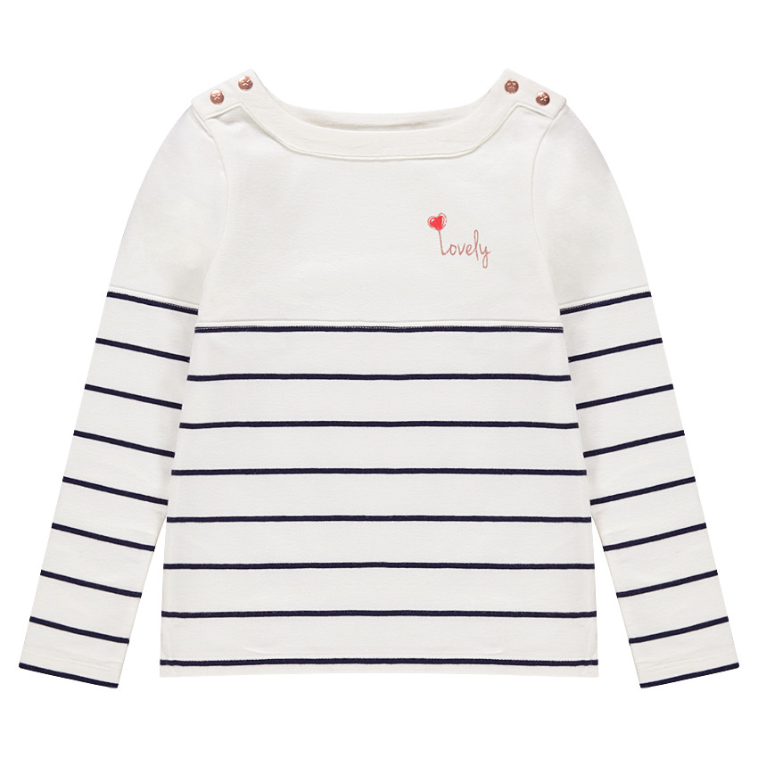 Marinière en molleton avec motif pailleté printé 