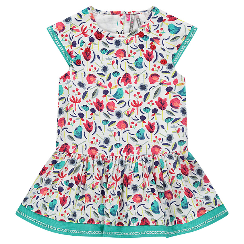 Robe manches courtes imprimée fantaisie 