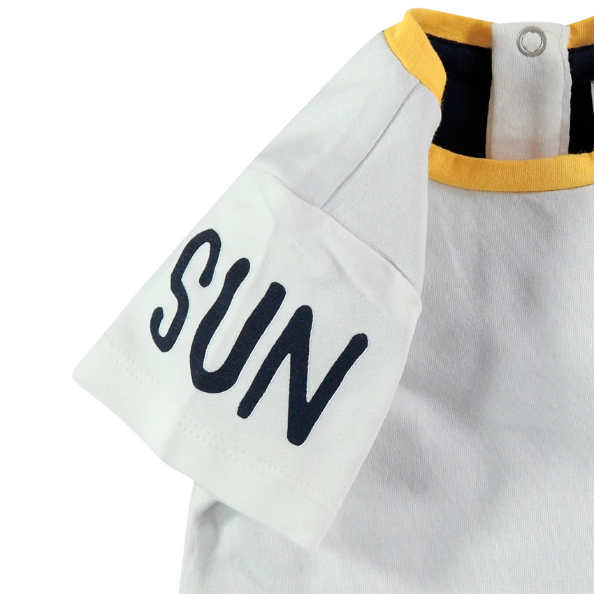 Body manches courtes effet 2 en 1 avec rayures et prints 