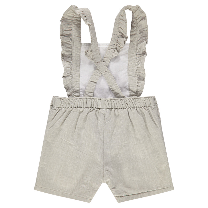 Salopette en coton et lin avec biais fantaisie 