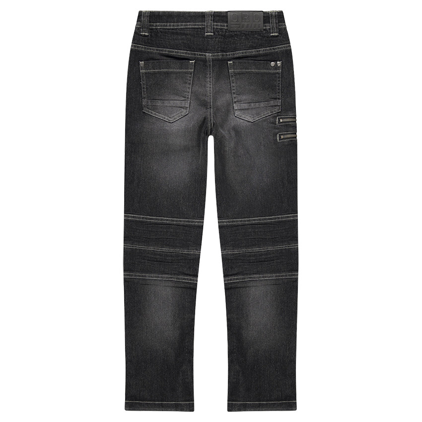 Junior - Jeans effet used et crinkle avec zip fantaisie 