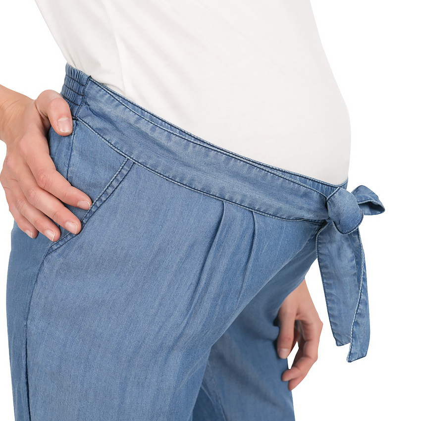 Pantalon de grossesse en Tencel avec liens à nouer 
