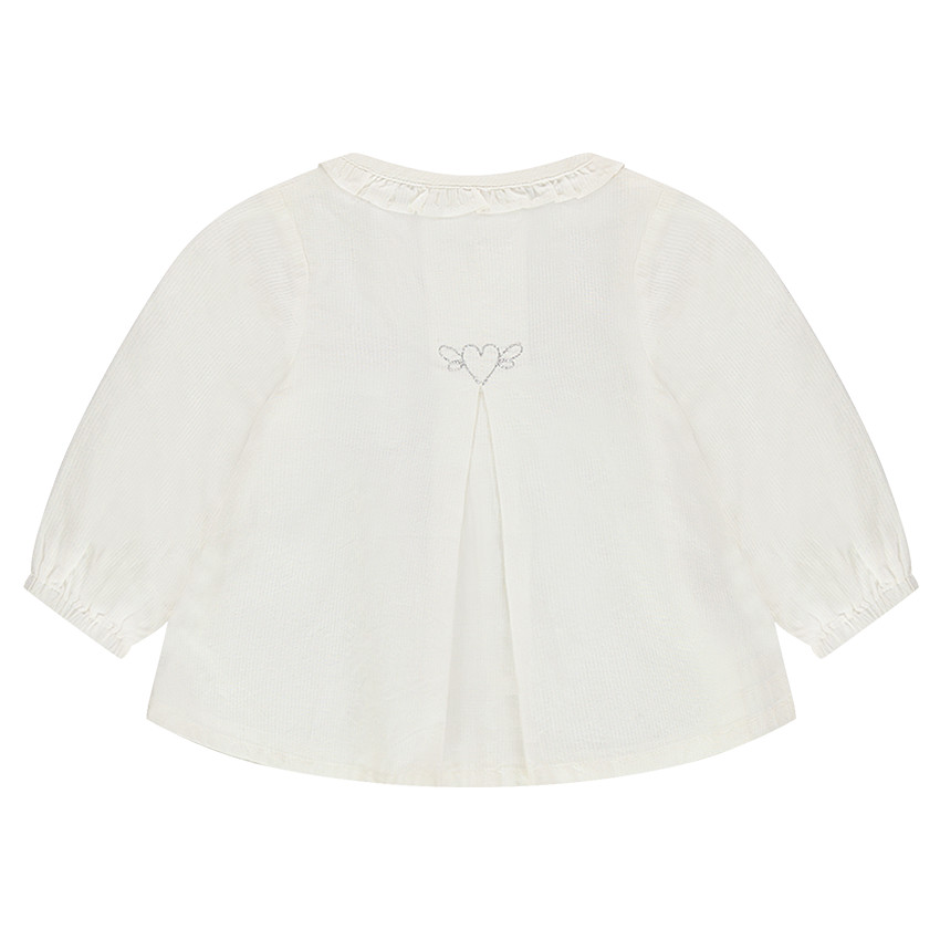 Tunique manches longues avec col fantaisie et étoiles printées 