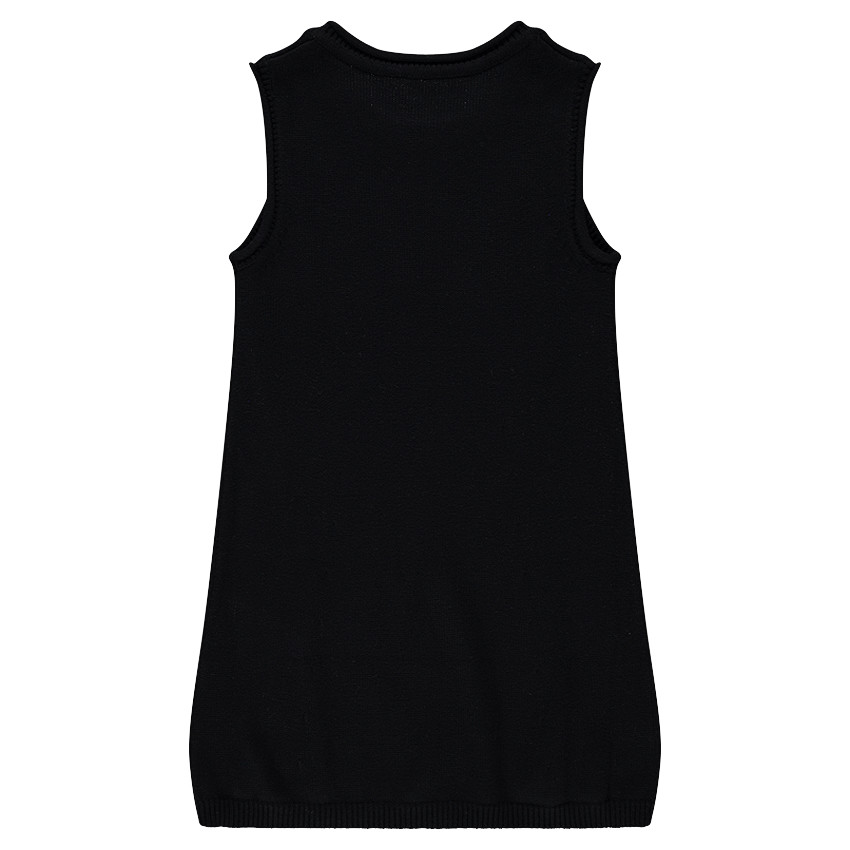 Robe sans manches en tricot avec inscription brodée à sequins 