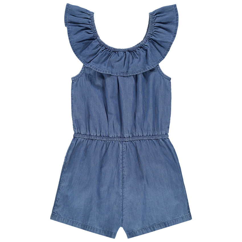 Combishort effet jean à épaules dénudées 