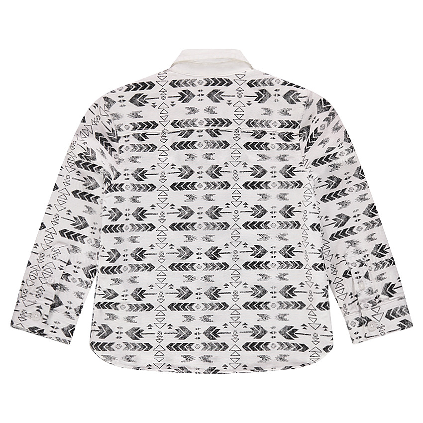 Chemise à manches rétractables motif ethnique all-over 