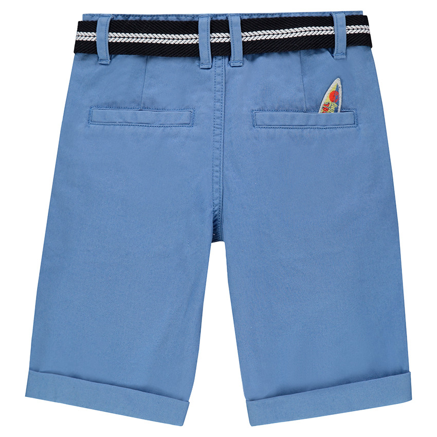 Bermuda en twill avec ceinture amovible et badge surf 