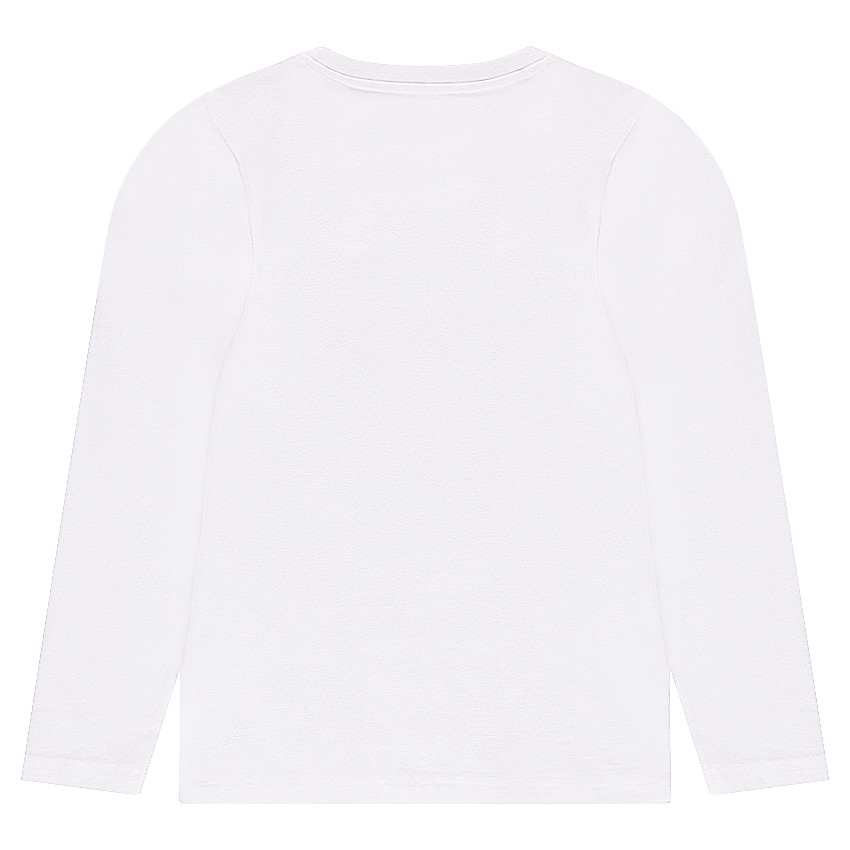 Junior - Tee-shirt manches longues en jersey uni avec print fantaisie 