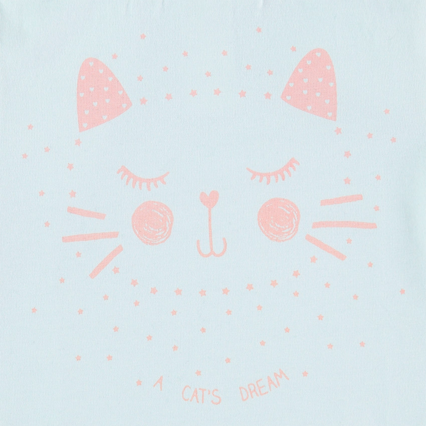 Sous-pull en jersey avec col cheminée et chat printé 