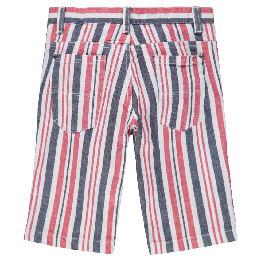 Junior - Bermuda en coton avec rayures contrastées 