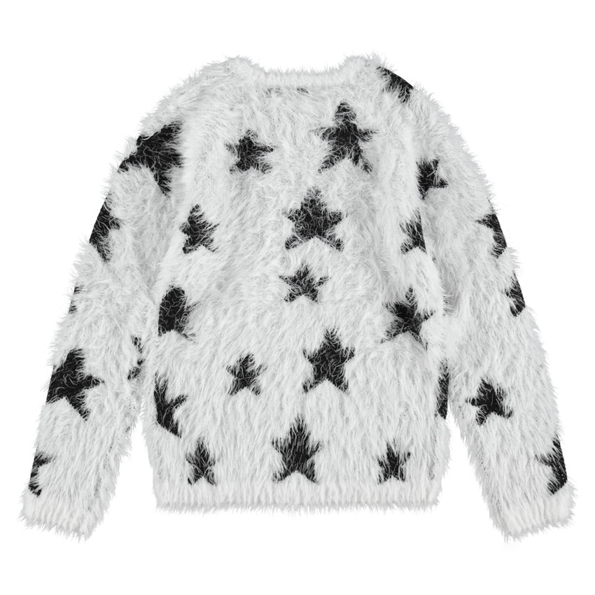 Junior - Pull en tricot poil avec étoiles contrastées all-over 