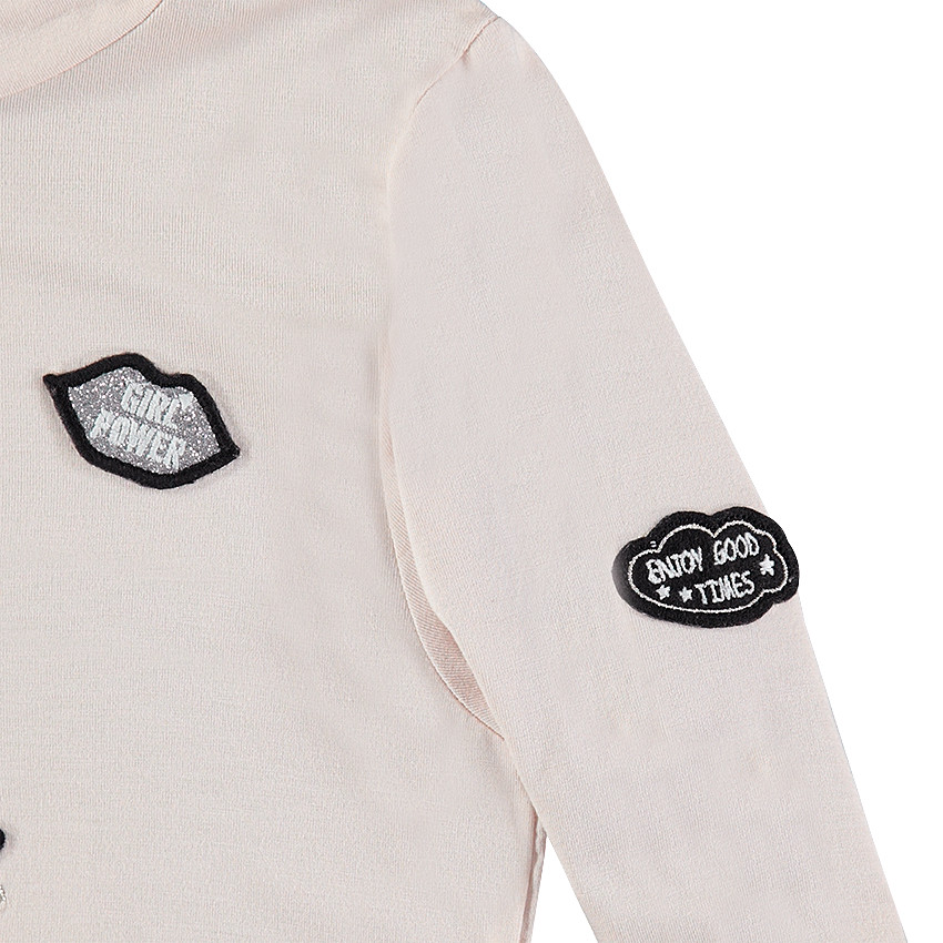 Junior - Sous-pull col roulé en jersey avec badges patchés 