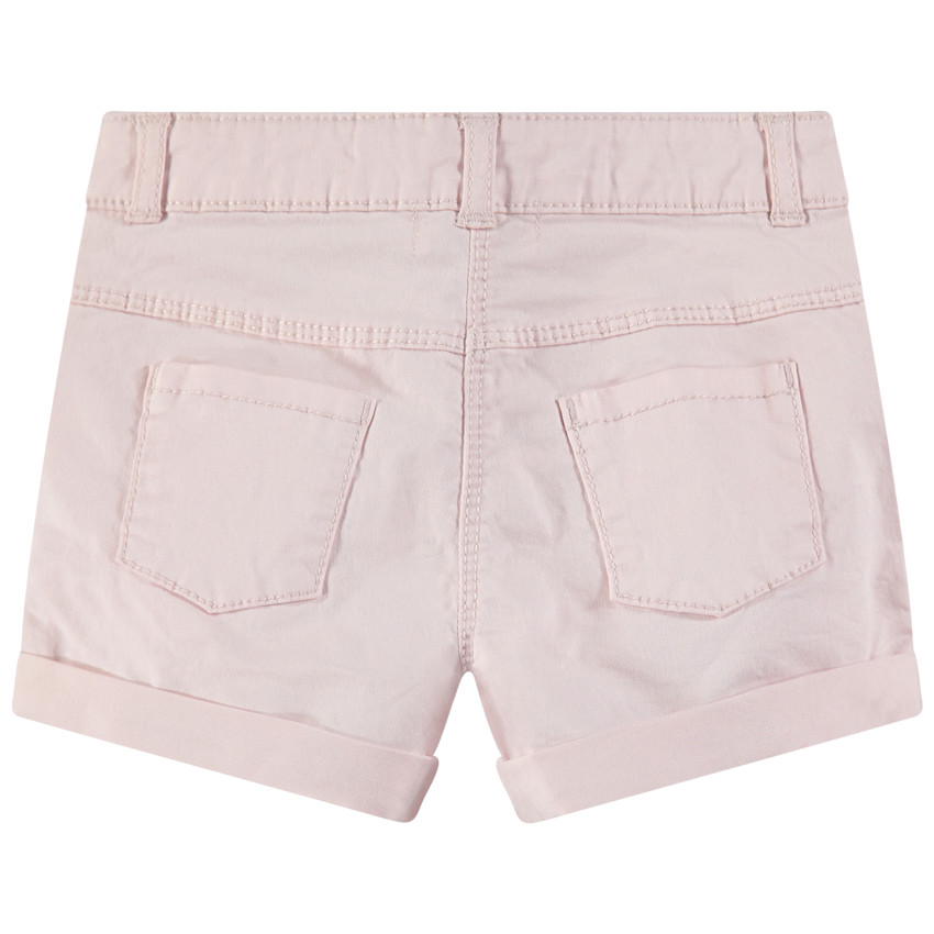 Short van katoen met crinkle-effect en goudroze details van metaal 