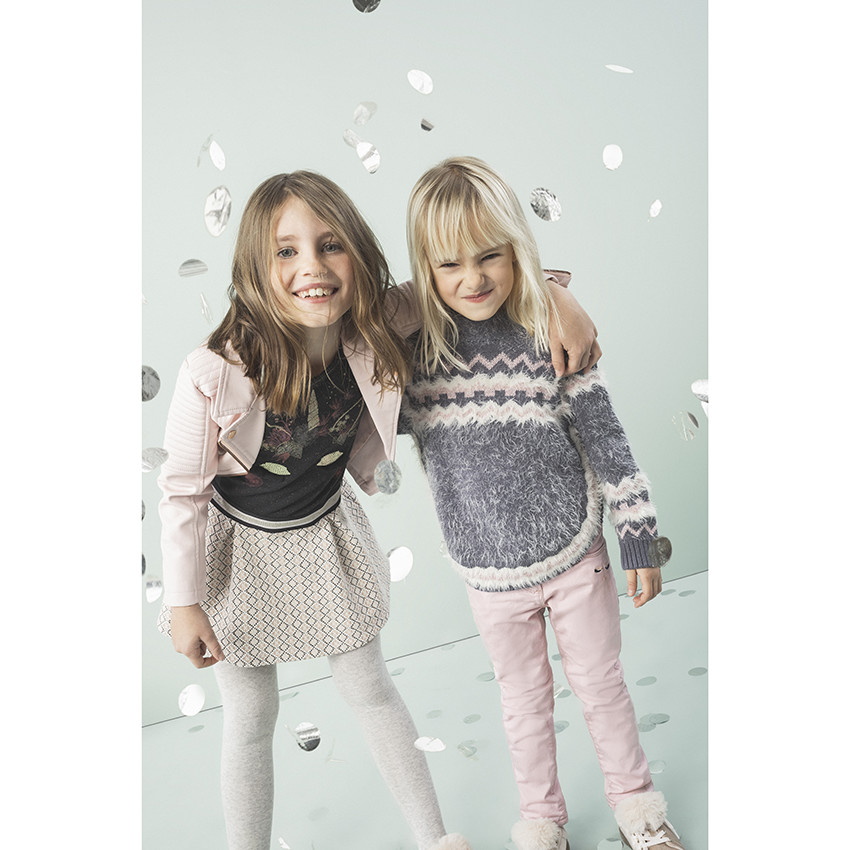 Pull en jacquard en tricot poil esprit poncho 