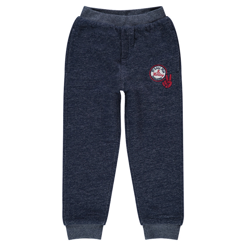 Pantalon de jogging en molleton doublé sherpa avec badges 