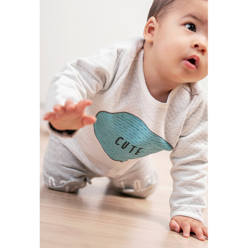 Ensemble avec tee-shirt en double jersey et pantalon print ourson 