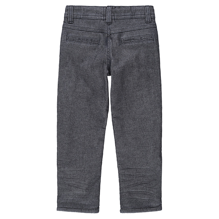 Pantalon chiné doublé polaire avec surpiqûres sur les jambes 