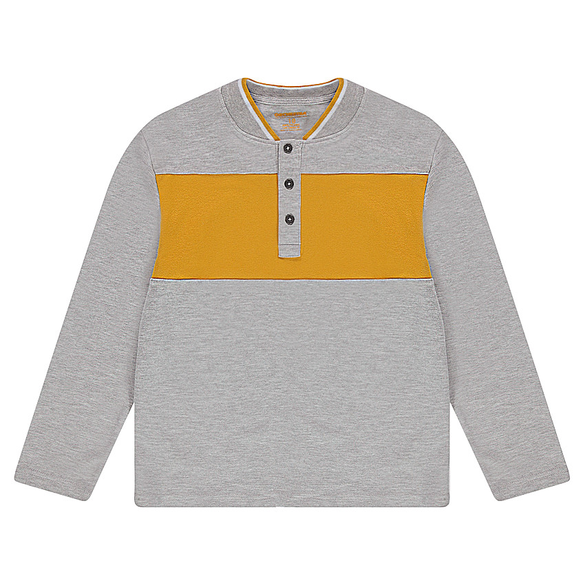 Junior - Polo manches longues en jersey avec col esprit teddy 