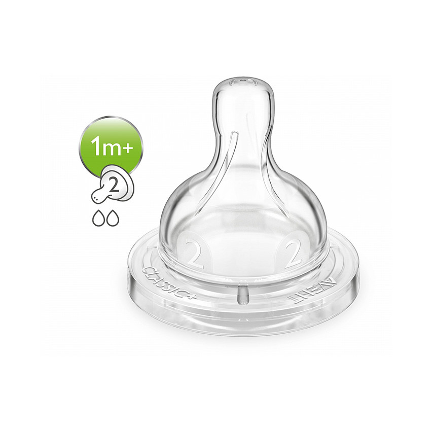 Lot de 2 tétines Classic+ débit lent 