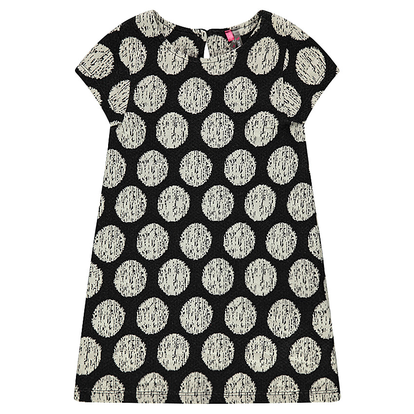 Robe manches courtes à pois en jacquard all-over 