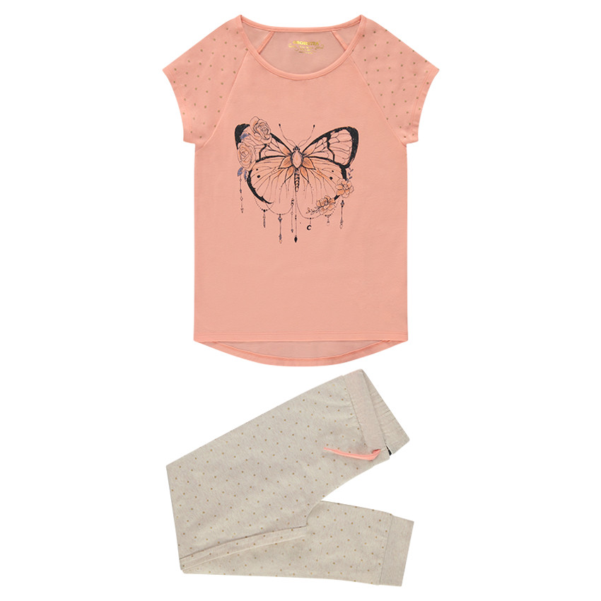 Junior - Pyjama en jersey avec papillon printé 